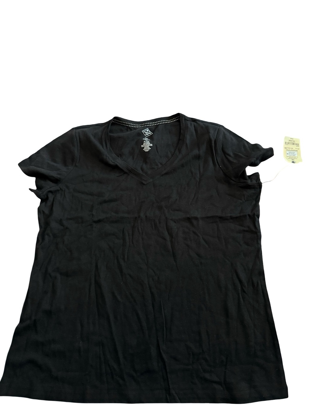 St. John's Bay Black V-Neck Short Sleeve Top